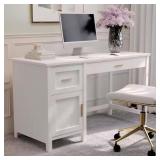 $234 54 in. Rectangle White/Polished Brass Enginee