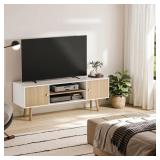 $98 Jakerra TV Stand with Power Outlets and Adjust
