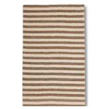 8x10 Handmade Ivory Bohemian Stripe Flatweave Indo