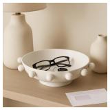 $35 Decorative Round Metal Bowl with Beaded Rim fo