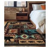 $43 Rustic Lodge Cabin Machine Washable Area Rug w