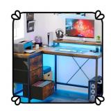 $115 *WHITE*Ergonomic L-Shaped Computer Desk with