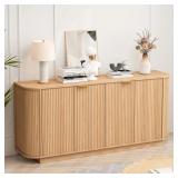 $278 63" Double-Door Wavy Storage Sideboard Buffet