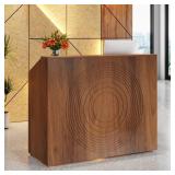 Person Rectangular Wood Reception Desk