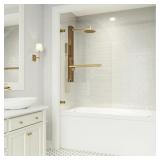 $260 Orion 34" W x 58" H Hinged Frameless Tub Door