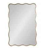 $135 Luxury Rectangular Wavy Metal Framed Mirror