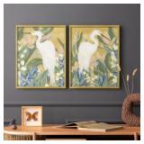 $48 Floral Egret I-Premium Framed Print -Ready to