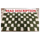 Luxurious Comfort Area Rug White and Green
