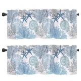 $16 Sea Shells Starfish 52" W Window Valances (Set
