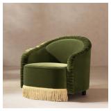 $780 Serena 31.5" Ruched Barrel Back Accent Arm Ch