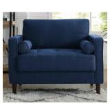 $226 Lillith Navy Blue Mid Century Modern Chair