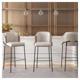 Linenic Series Modern PU Leather Bar Stools With U