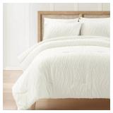 $180 Lush Decor Jacquard Wave 3-Piece Soft White C