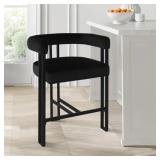 $206 Colrain 24" Upholstered Velvet Solid Back Cou