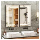 $198 W H Framed Medicine Cabinet Mirror Fixed
