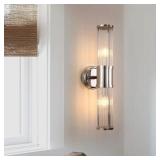 $97 3 In 2-Light Crystal Bathroom Wall Sconce, Ver