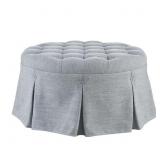 Martha Stewart Terri Button Tufted 32" Round Ottom