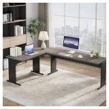 83" Modern L-Shaped Executive Desk With Reversible