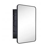 W H Framed Medicine Cabinet Mirror 2 Adjustable