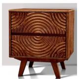 $196 Solid Wood 2-Drawer Nightstand  Natural