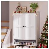 $128 6-Tier 24 Pairs Shoe Cabinet With Doors And A