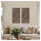 2 Piece Carved Wall Decor Set