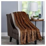 $138 Faux Fur Throw Blanket - 60x70 Hypoallergenic