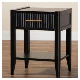 $143 Wooley Mid-Century Fluted Wood 1-Drawer Night