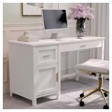 $234 54 in. Rectangle White/Polished Brass Enginee