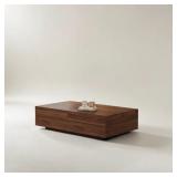 $360 Modern Walnut Rectangular Coffee Table With S