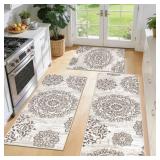 $51 3-Piece Farmhouse Kitchen Rug Set   Washable,
