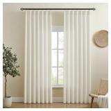 Pinch Pleated Light Filtering Linen Blended Curtai