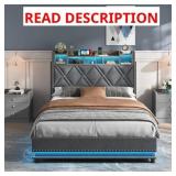 $327 Lift Up Bed Frame With Storage Headboard