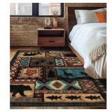 $43 Rustic Lodge Cabin Machine Washable Area Rug w