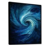 $40 Blue Swirl Wave Spiral I - Abstract Spirals Ca