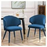 Porthos Home Ryn Velvet Dining Chairs with Gold Tr