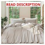 Washed Cotton Linen Like Textured Duvet Cover Set
