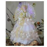 Angel Christmas Tree Topper in Sequined Gown