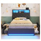 $237 Upholstered Platform Storage Bed