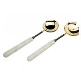 $41 Marble 2 Piece Stainless Steel Salad Servers S