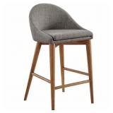 Baruch 26 1/2" Dark Gray Fabric Counter Stool