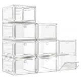 7 CODE LARGE CLEAR SHOE BOXES ORGANIZER THICKER MA