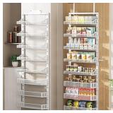 OVER THE DOOR PANTRY ORGANIZER 8-TIER, LARGE METAL