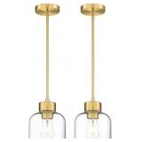 2-PACK PENDANT LIGHTS KITCHEN ISLAND, 7' BRUSHED G