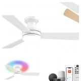 $110 42' RGB CEILING FAN WITH LIGHT, MUSIC SYNC SM