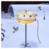 LARGE HEATED BIRD BATH FOR OUTSIDE WINTER, 75W HEA