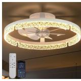 ADDLON CEILING FANS WITH LIGHTS AND REMOTE, 20' LO