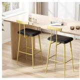 BAR STOOLS SET OF 2, TALL BAR STOOLS WITH BACKREST