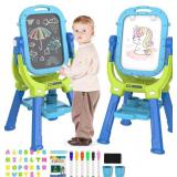 EASEL FOR KIDS, ADJUSTABLE STANDING ROTATABLE DOUB