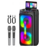 $130 KARAOKE MACHINE & PORTABLE PA SYSTEM WITH 2 W